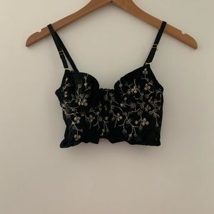 Embroidered corset top